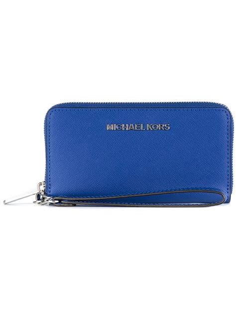 michael kors jet set travel wallet pale blue|michael kors zippered wallet.